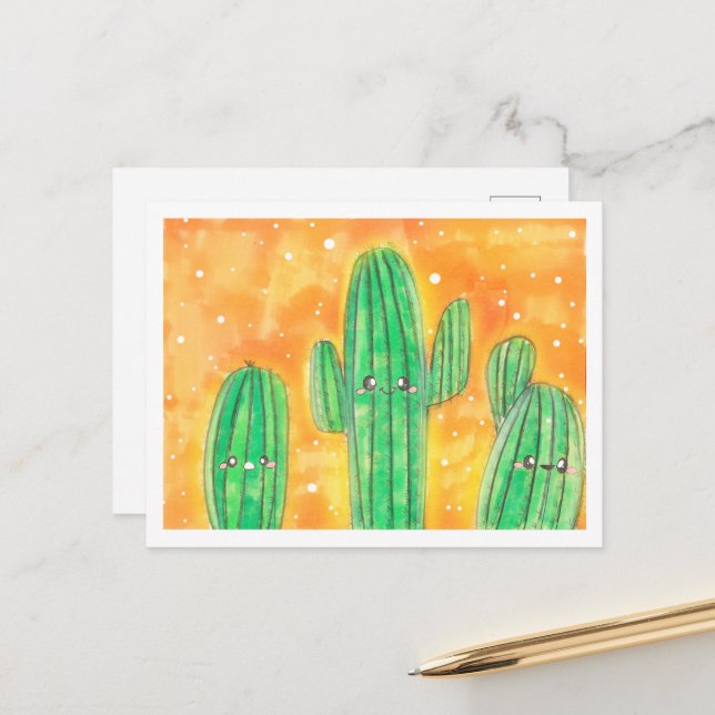 Postal Cute Desert Cactus (Anverso/Reverso In Situ)