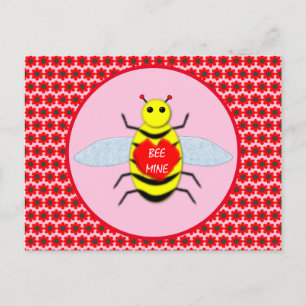Postal Cute Día de San Valentín Bee