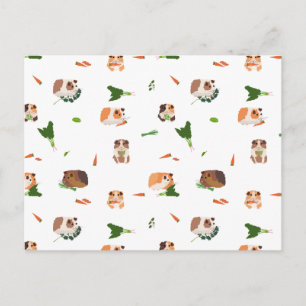 Postal Cute divertidos conejillos de indias patrón de mas