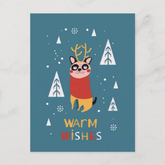 Postal Cute Dog Postcard in Christmas