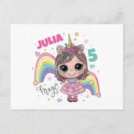Postal Cute Doll Girl Thank you card