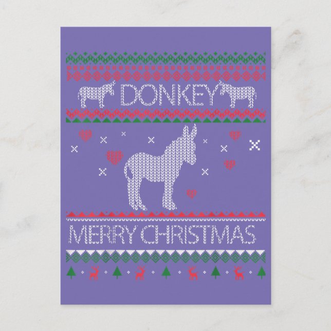 Postal Cute Donkey Ugly Sweater Christmas Holiday Winter (Anverso)