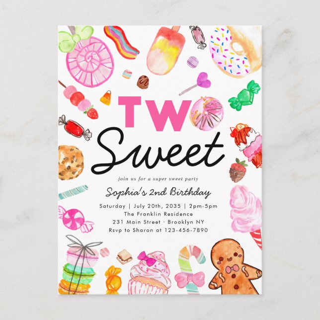 Postal Cute dos niños de tierra de caramelo dulce Candyla (Anverso)