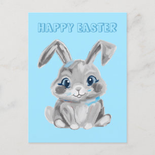 Postal Cute Easter Bunny Kindergarten Maestros Blue Boys