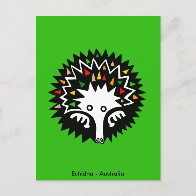 Postal Cute ECHIDNA - Vida silvestre australiana - Natura (Anverso)
