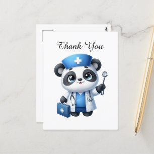 Postal Cute Enfermera gracias oso panda
