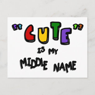 Postal "Cute" Es Mi Nombre Medio: Multicolor Con Sombras