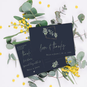Postal Cute Eucalyptus deja la vegetación Boda Gracias