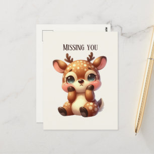 Postal Cute Falta tu ciervo