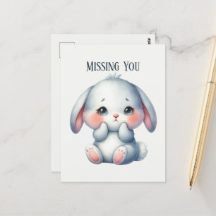 Postal Cute Falta tu conejito