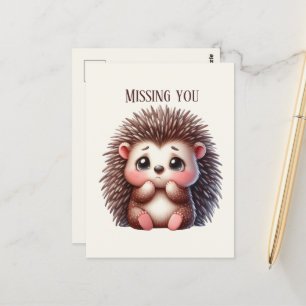 Postal Cute Falta tu erizo