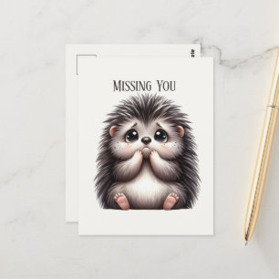 Postal Cute Falta tu porcupine