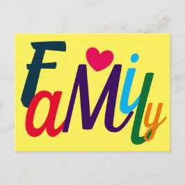 Postal Cute Family Love Colorful