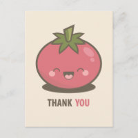 Cute Feliz Tomate Kawaii Gracias Postcard