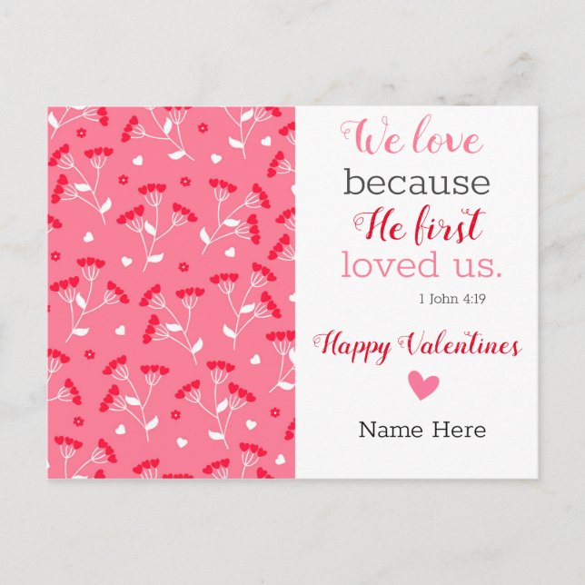 Postal Cute Floral Valentine (Anverso)