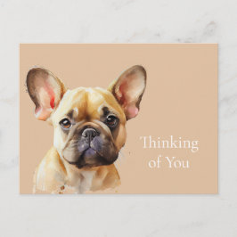 Postal Cute Frenchie pensando en ti