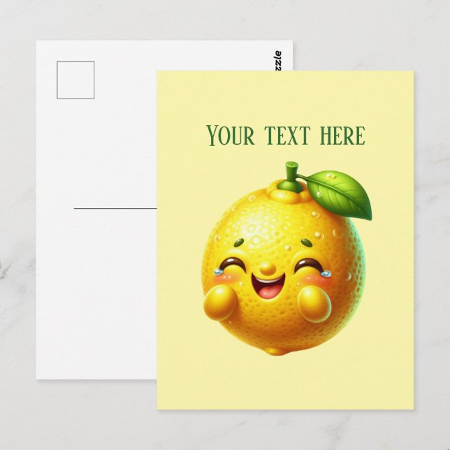 Postal Cute fresh lemon customizable  (Anverso / Reverso)