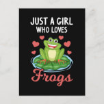 Postal Cute Frog Girl Daughter loves Frogs<br><div class="desc">Cute Frog Girl Daughter loves Frogs. Funny Frog lover Quote.</div>