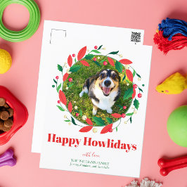 Postal Cute Funny Dog Photo Happy Howlidays Navidades