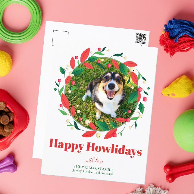 Postal Cute Funny Dog Photo Happy Howlidays Navidades (Subido por el creador)