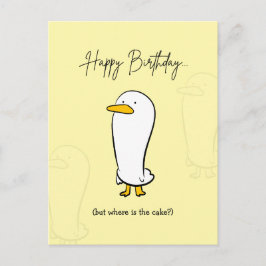 Postal Cute Funny Duck Birthday Card - ¿Dónde está el pas