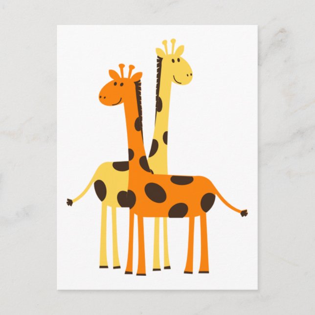 Postal Cute Funny Giraffe Pair (Anverso)