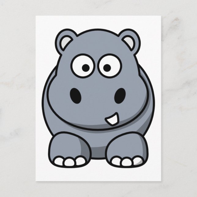 Postal Cute Funny Hippo (Anverso)