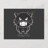 Cute gato enojado silbando Qué.