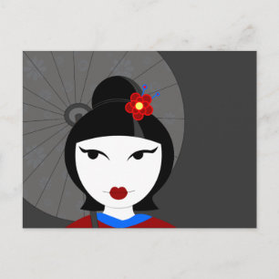 Postal Cute Geisha