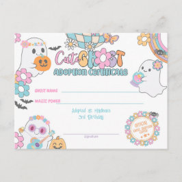 Postal Cute Ghost Adoption Certificate