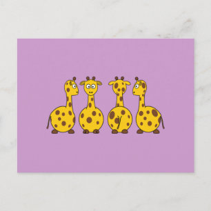 Postal Cute Giraffe, animal salvaje