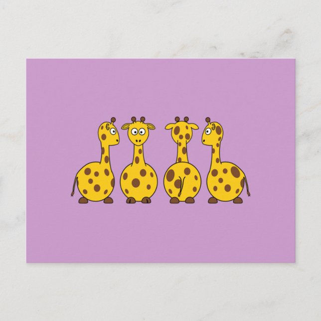 Postal Cute Giraffe, animal salvaje (Anverso)