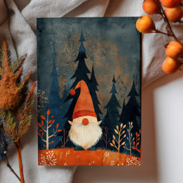 Postal Cute Gnome Illustration Whimsical Christmas 