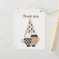 Cute gnome proveedores de café agregan texto Graci