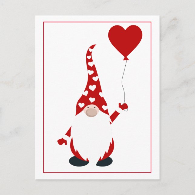 Postal Cute Gnome Valentine (Anverso)