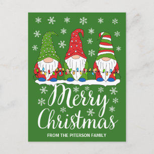Postal Cute Gnomes Feliz Navidad