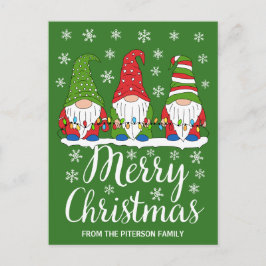 Postal Cute Gnomes Feliz Navidad