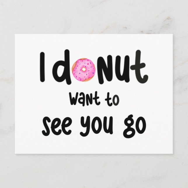 Postal Cute goodbye greeting card - donut (Anverso)