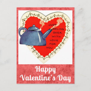Postal Cute gracioso Día de San Valentín ventilado Tea Te
