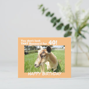 Postal Cute gracioso Humor de cabra Personalizado Cumplea