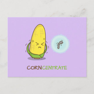 Postal Cute gracioso maíz concentrado Humor Pun