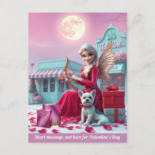 Postal Cute hada como Cupid Sunset perro cajas de regalo