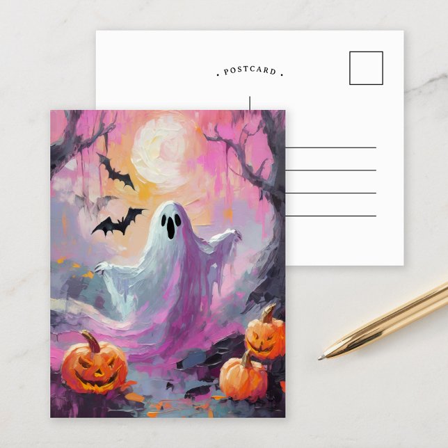 Postal Cute Halloween Arte Moderno (Subido por el creador)