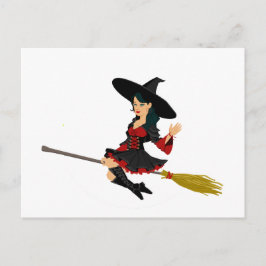 Postal Cute Halloween Bonito Witch