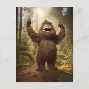 Postal Cute Happy Bigfoot