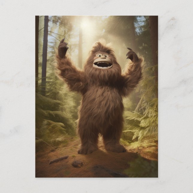 Postal Cute Happy Bigfoot (Anverso)