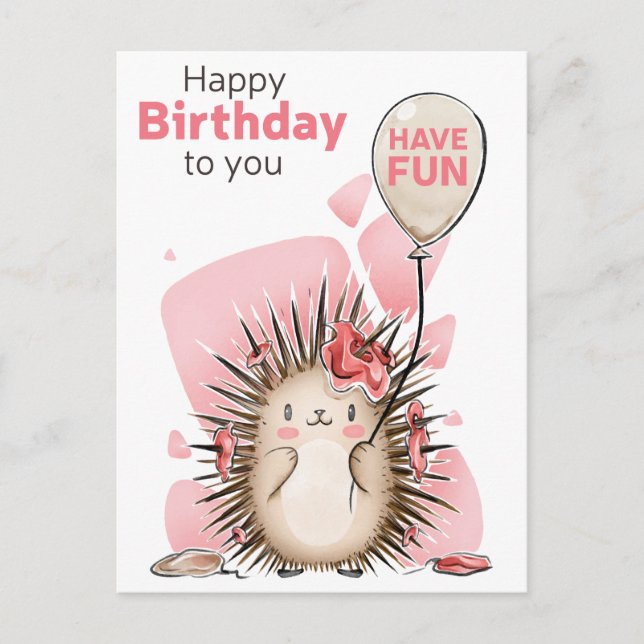 Postal Cute Happy Birthday Postcard (Anverso)