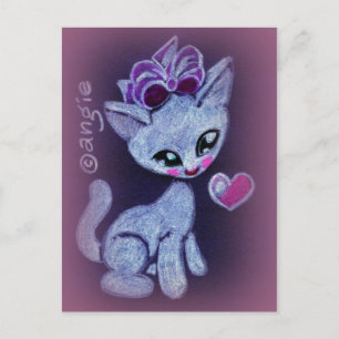 Postal Cute Happy Love Kitty