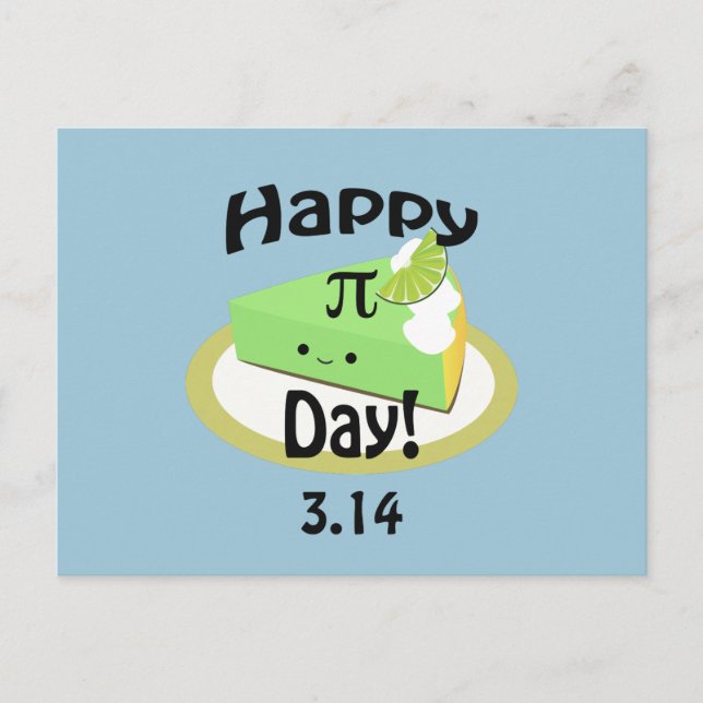 Postal Cute Happy Pi Day (Anverso)