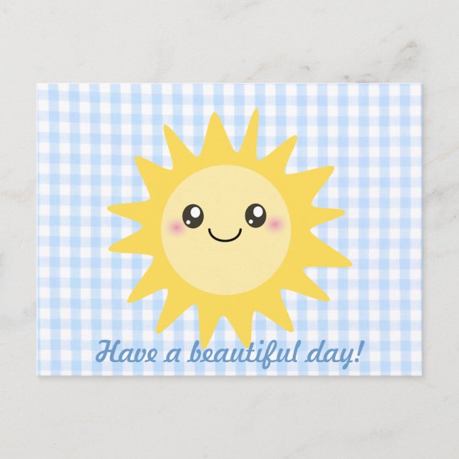 Postal Cute Happy Sun (Anverso)